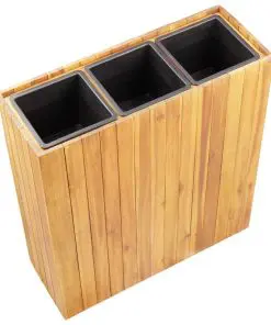 vidaXL Garden Planter with 3 Pots Solid Acacia Wood