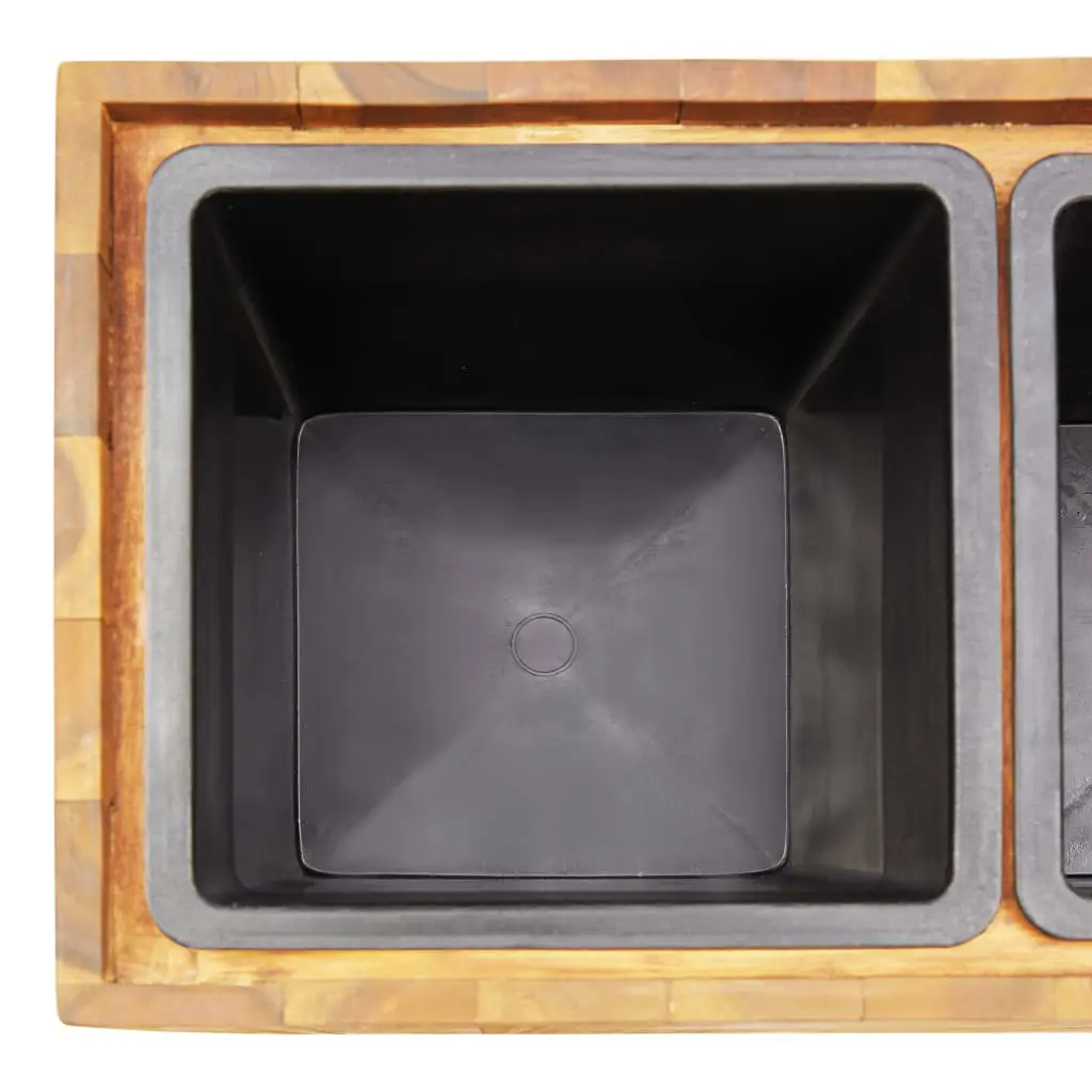 vidaXL Garden Planter with 3 Pots Solid Acacia Wood