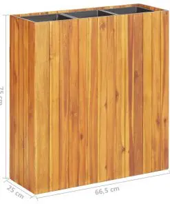 vidaXL Garden Planter with 3 Pots Solid Acacia Wood
