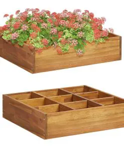 vidaXL Herb Garden Planter Solid Acacia Wood 60x60x15 cm