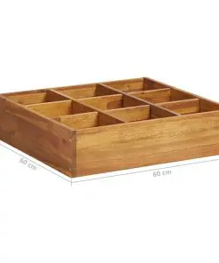 vidaXL Herb Garden Planter Solid Acacia Wood 60x60x15 cm
