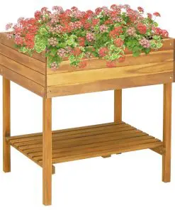 vidaXL Raised Garden Planter 78.5×58.5×78.5 cm Solid Acacia Wood
