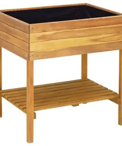 vidaXL Raised Garden Planter 78.5×58.5×78.5 cm Solid Acacia Wood