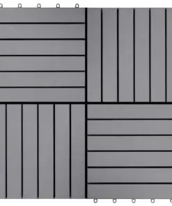vidaXL Decking Tiles 10 pcs Grey Wash 30×30 cm Solid Acacia Wood