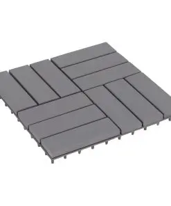 vidaXL Decking Tiles 10 pcs Grey Wash 30×30 cm Solid Acacia Wood