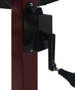 vidaXL Hanging Parasol with Wooden Pole 400×300 cm Black