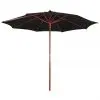 vidaXL Parasol with Wooden Pole 300×258 cm Black