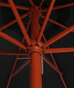 vidaXL Parasol with Wooden Pole 300×258 cm Black