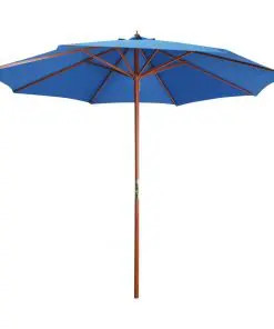 vidaXL Parasol with Wooden Pole 300×258 cm Blue