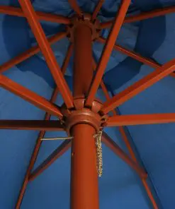 vidaXL Parasol with Wooden Pole 300×258 cm Blue