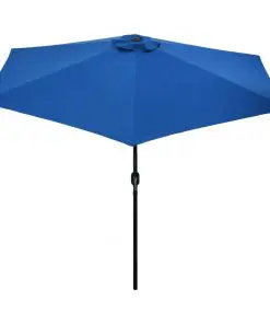 vidaXL Outdoor Parasol with Metal Pole 300 cm Azure