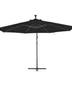 vidaXL Cantilever Umbrella with Aluminium Pole 350 cm Black
