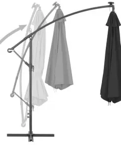 vidaXL Cantilever Umbrella with Aluminium Pole 350 cm Black