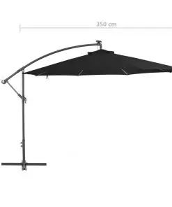 vidaXL Cantilever Umbrella with Aluminium Pole 350 cm Black