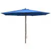 vidaXL Outdoor Parasol with Wooden Pole 350 cm Blue