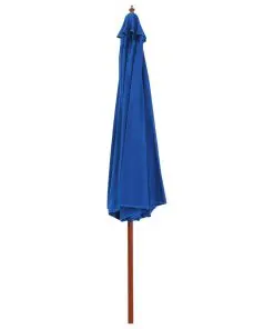 vidaXL Outdoor Parasol with Wooden Pole 350 cm Blue