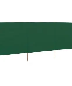 vidaXL 3-panel Wind Screen Fabric 400×80 cm Green