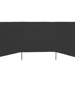 vidaXL 3-panel Wind Screen Fabric 400×80 cm Anthracite