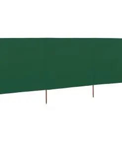 vidaXL 3-panel Wind Screen Fabric 400×160 cm Green
