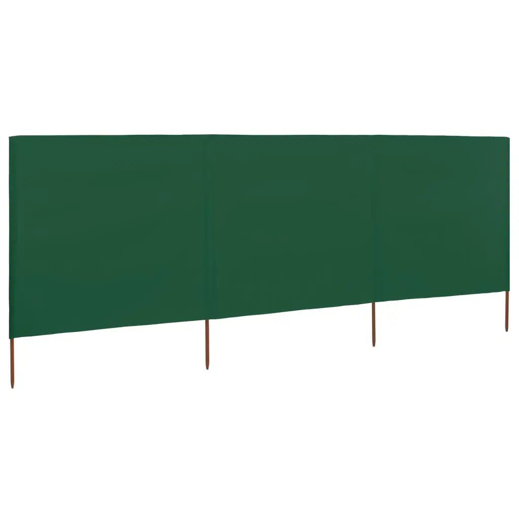 vidaXL 3-panel Wind Screen Fabric 400×160 cm Green
