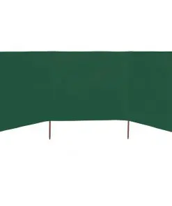 vidaXL 3-panel Wind Screen Fabric 400×160 cm Green