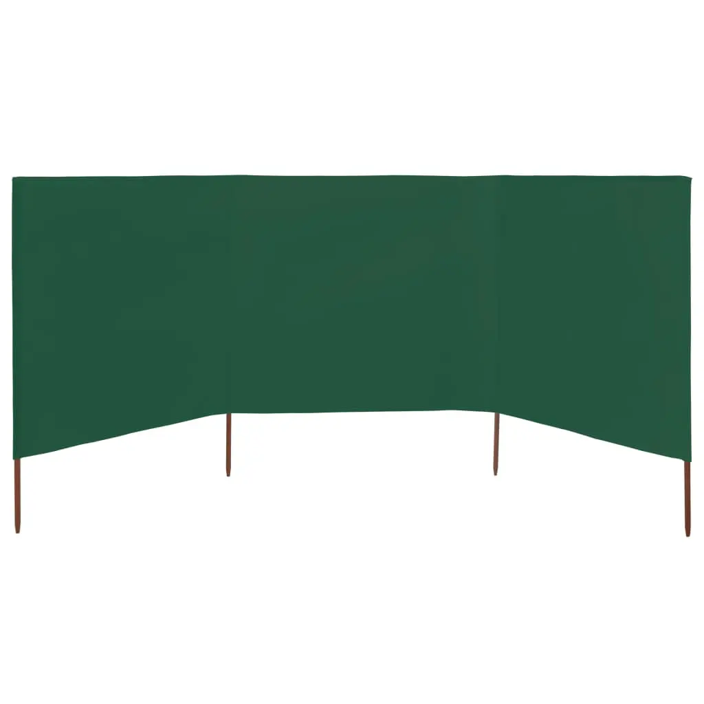 vidaXL 3-panel Wind Screen Fabric 400×160 cm Green