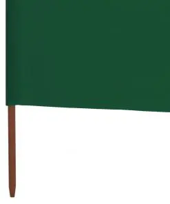 vidaXL 3-panel Wind Screen Fabric 400×160 cm Green