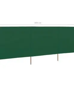 vidaXL 3-panel Wind Screen Fabric 400×160 cm Green