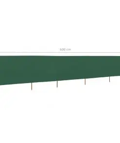 vidaXL 5-panel Wind Screen Fabric 600×80 cm Green