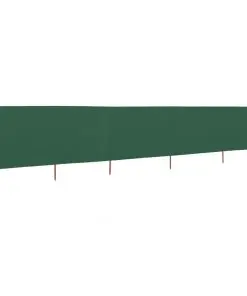 vidaXL 5-panel Wind Screen Fabric 600×120 cm Green