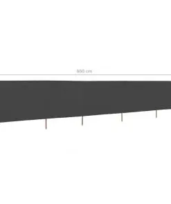 vidaXL 5-panel Wind Screen Fabric 600×160 cm Anthracite