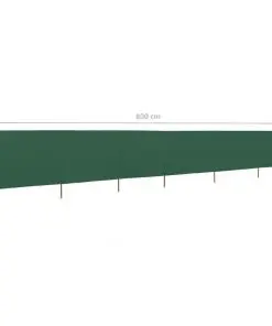 vidaXL 6-panel Wind Screen Fabric 800×120 cm Green