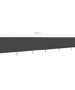 vidaXL 6-panel Wind Screen Fabric 800×120 cm Anthracite