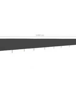 vidaXL 9-panel Wind Screen Fabric 1200×80 cm Anthracite