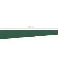 vidaXL 9-panel Wind Screen Fabric 1200×160 cm Green