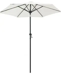 vidaXL Parasol Sand White 200×211 cm Aluminium