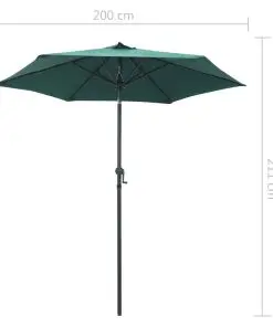 vidaXL Parasol Green 200×211 cm Aluminium