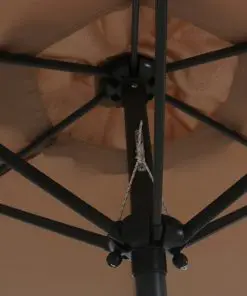 vidaXL Parasol Taupe 200×211 cm Aluminium