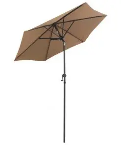 vidaXL Parasol Taupe 200×211 cm Aluminium