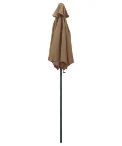 vidaXL Parasol Taupe 200×211 cm Aluminium