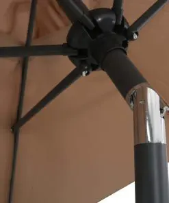 vidaXL Parasol Taupe 200×211 cm Aluminium