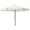 vidaXL Outdoor Parasol with Wooden Pole 330 cm Sand White vidaXL Outdoor Parasol with Wooden Pole 330 cm Sand White