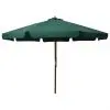 vidaXL Outdoor Parasol with Wooden Pole 330 cm Green