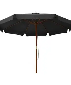 vidaXL Outdoor Parasol with Wooden Pole 330 cm Anthracite