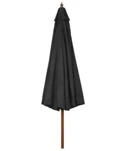vidaXL Outdoor Parasol with Wooden Pole 330 cm Anthracite