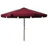 vidaXL Outdoor Parasol with Wooden Pole 330 cm Burgundy
