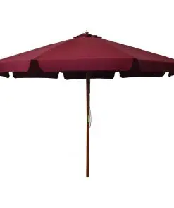 vidaXL Outdoor Parasol with Wooden Pole 330 cm Burgundy