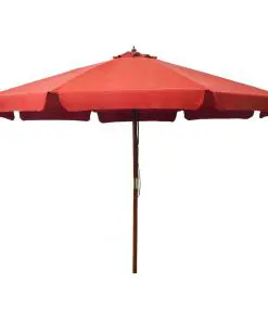 vidaXL Outdoor Parasol with Wooden Pole 330 cm Terracotta