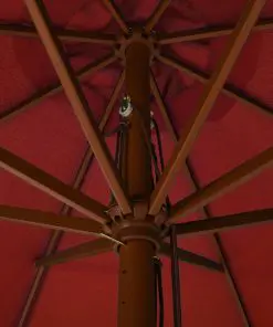 vidaXL Outdoor Parasol with Wooden Pole 330 cm Terracotta