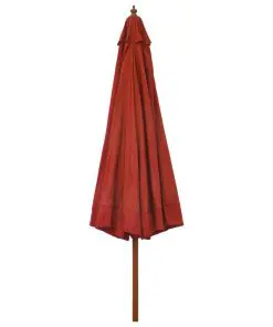 vidaXL Outdoor Parasol with Wooden Pole 330 cm Terracotta